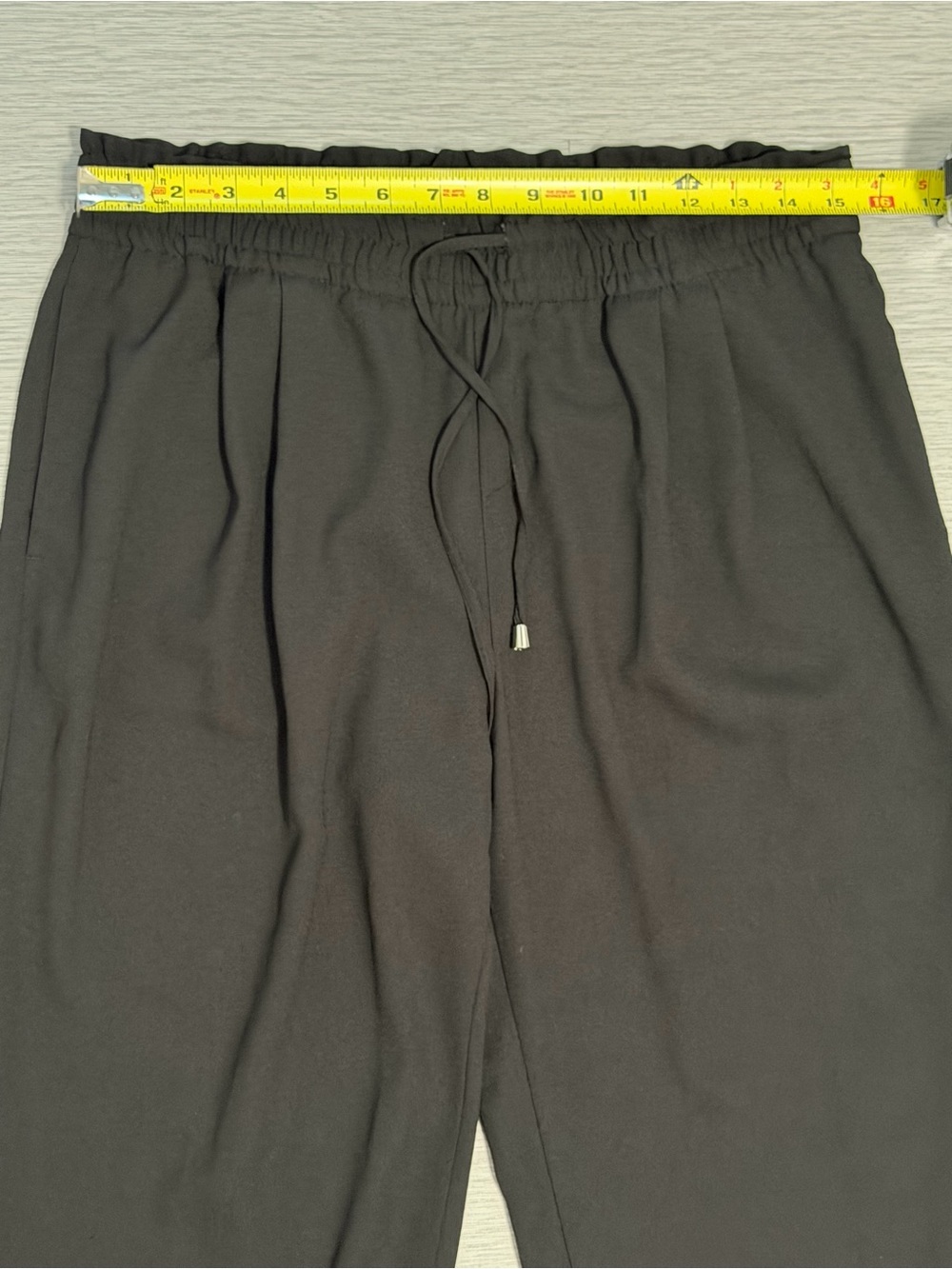 Zara Basic Black Jogger Pants Women’s Large Drawstring Elastic Waist, pockets - Picture 4 of 9